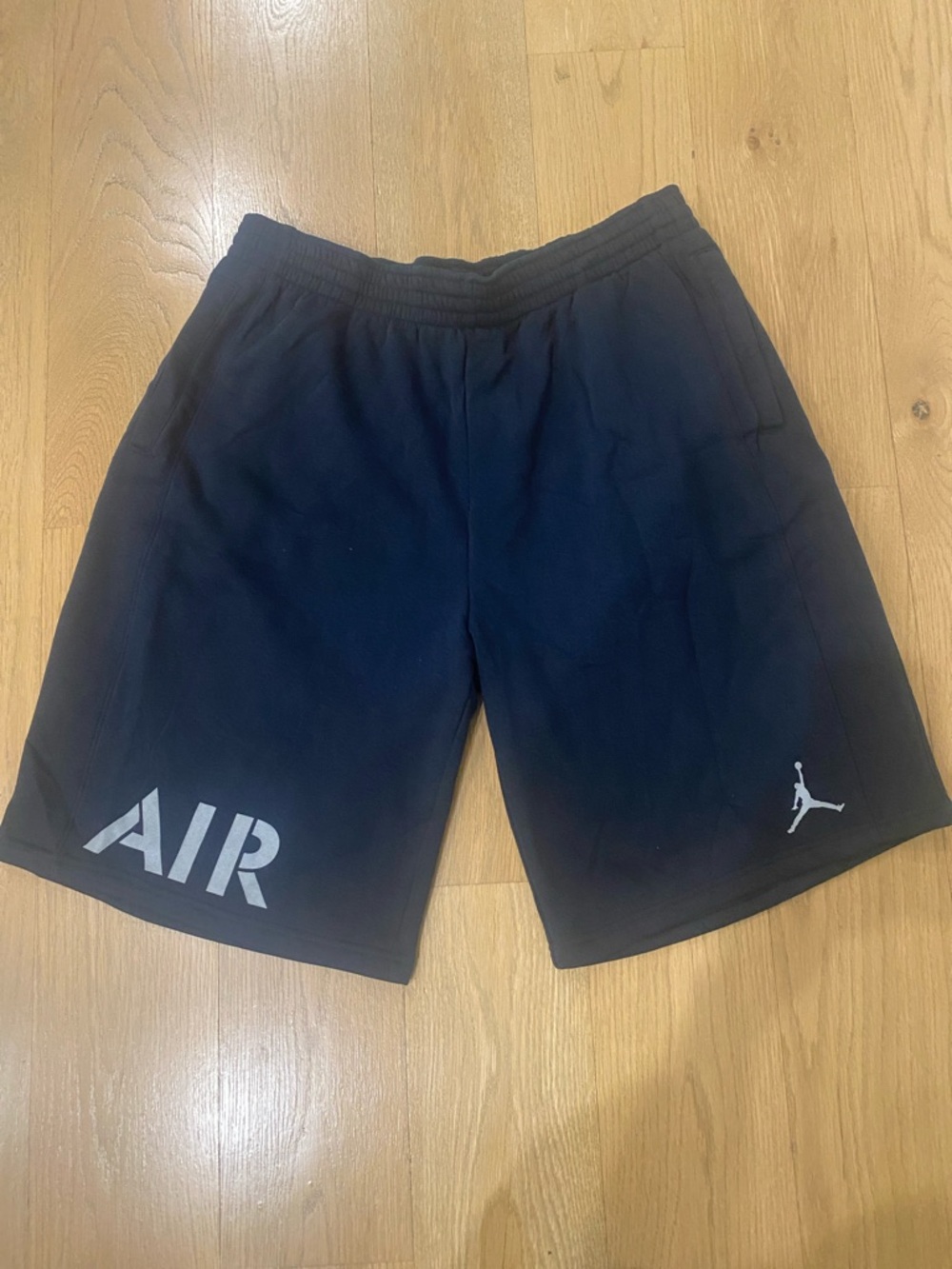 Nike Black Athletic Shorts with Silver AIR and Jumpman Logos
